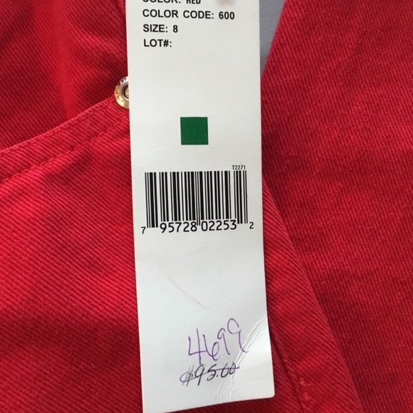 DNKY Red Straight Leg Jeans. 15.5” across front of waist; 10” rise ; 31” inseam - Picture 2 of 7